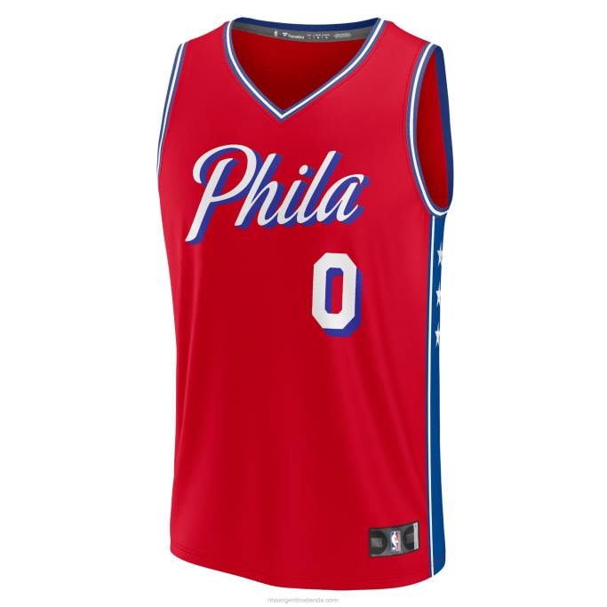 NBA 0F6D201 philadelphia 76ers tyrese maxey rojo fast break replica playera de jugador