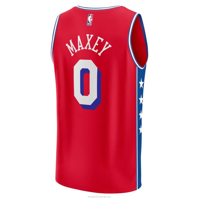 NBA 0F6D201 philadelphia 76ers tyrese maxey rojo fast break replica playera de jugador