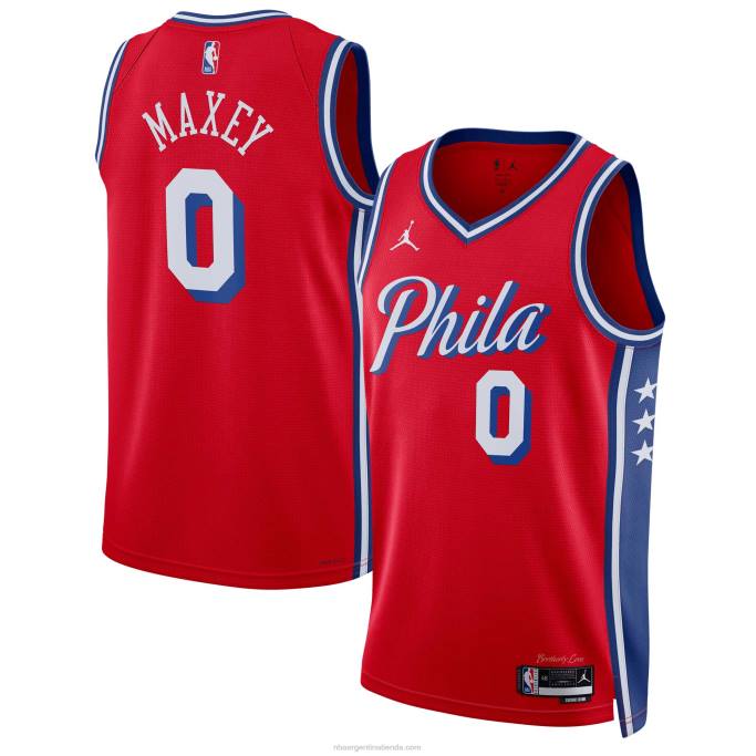 NBA 0F6D262 camiseta philadelphia 76ers tyrese maxey jordan brand rojo swingman