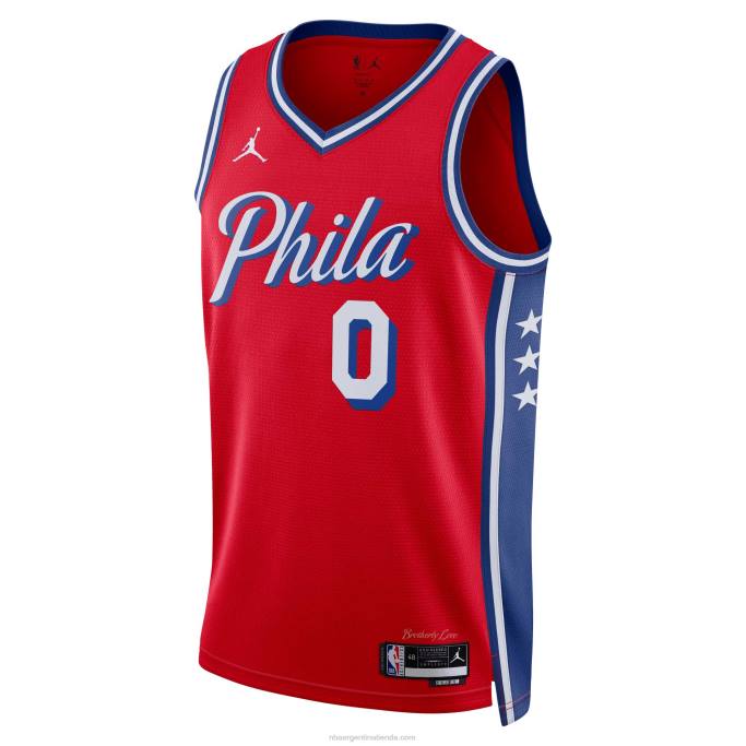 NBA 0F6D262 camiseta philadelphia 76ers tyrese maxey jordan brand rojo swingman