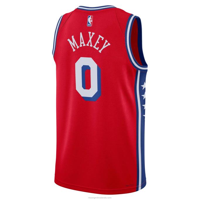 NBA 0F6D262 camiseta philadelphia 76ers tyrese maxey jordan brand rojo swingman