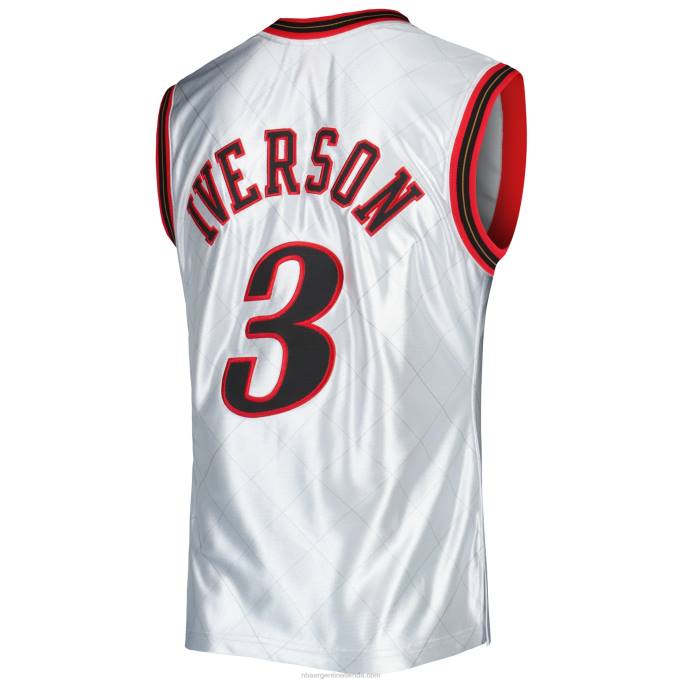 NBA 0F6D2820 philadelphia 76ers allen iverson platinum hardwood classics 75th aniversario swingman jersey