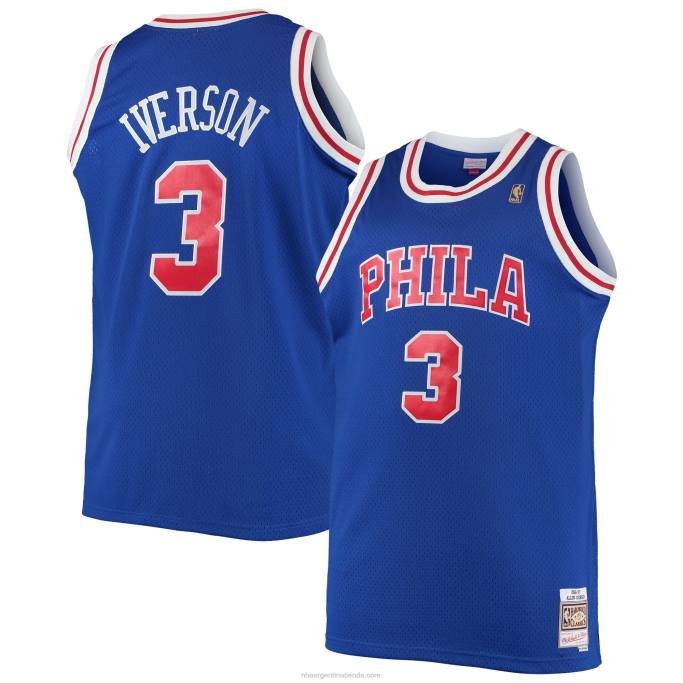 NBA 0F6D2941 philadelphia 76ers allen iverson mitchell & ness royal big & tall hardwood classics swingman jersey