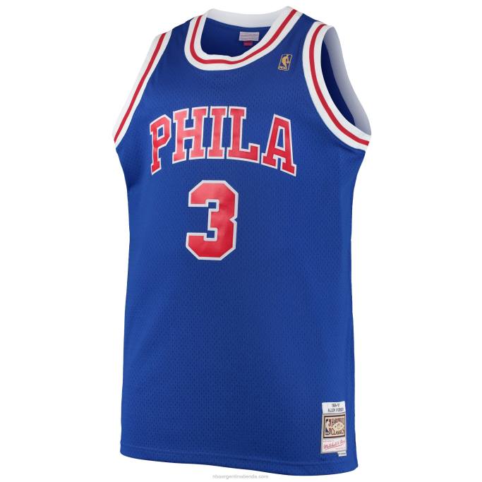 NBA 0F6D2941 philadelphia 76ers allen iverson mitchell & ness royal big & tall hardwood classics swingman jersey