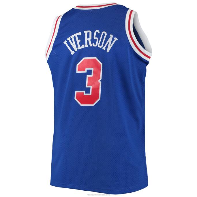 NBA 0F6D2941 philadelphia 76ers allen iverson mitchell & ness royal big & tall hardwood classics swingman jersey