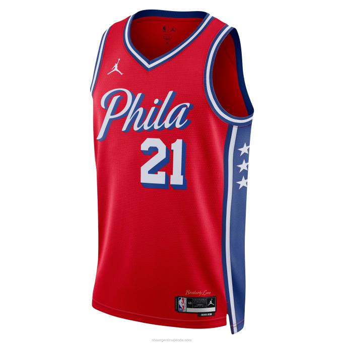 NBA 0F6D304 philadelphia 76ers joel embiid jordan marca rojo swingman jersey