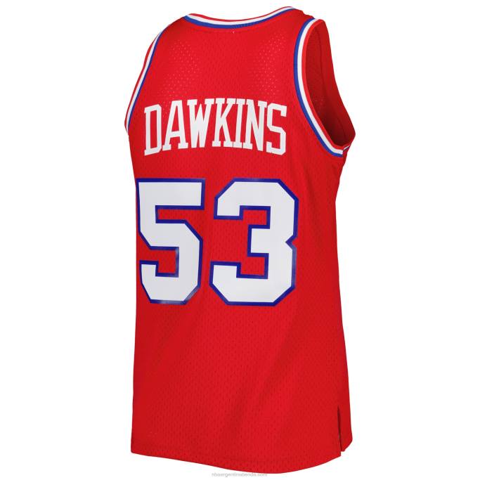 NBA 0F6D5162 philadelphia 76ers darryl dawkins mitchell & ness rojo hardwood classics 1979-80 jersey swingman