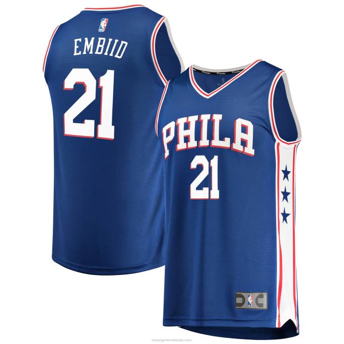 NBA 0F6D51 philadelphia 76ers joel embiid royal fast break réplica equipo color jugador jersey