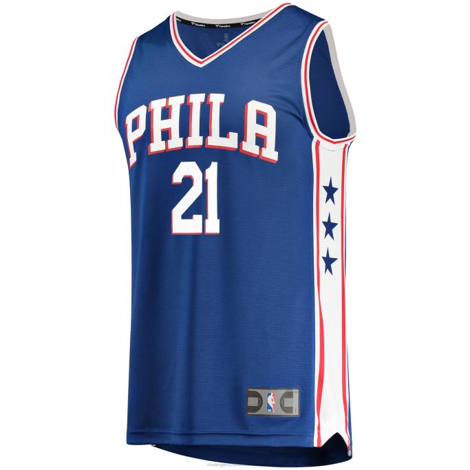NBA 0F6D51 philadelphia 76ers joel embiid royal fast break réplica equipo color jugador jersey