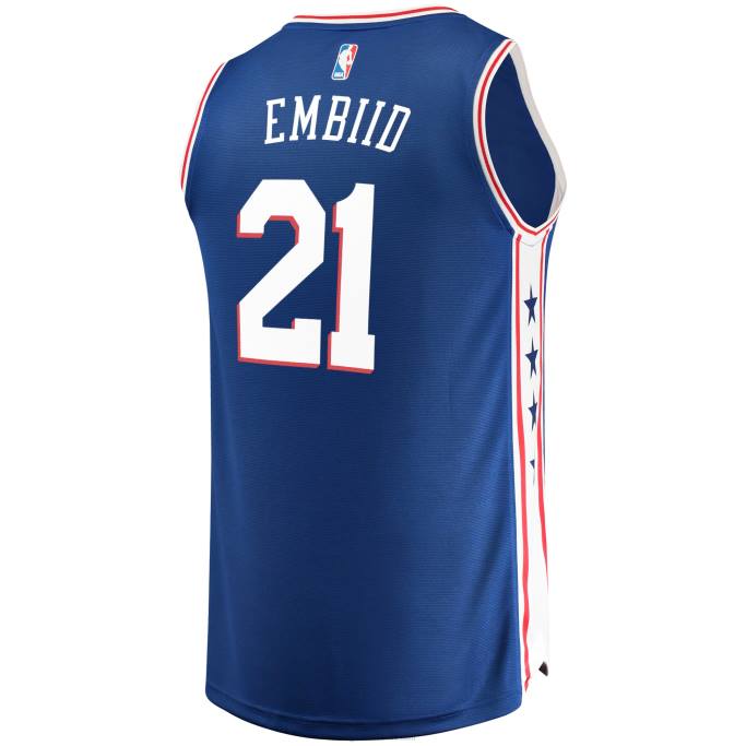 NBA 0F6D51 philadelphia 76ers joel embiid royal fast break réplica equipo color jugador jersey