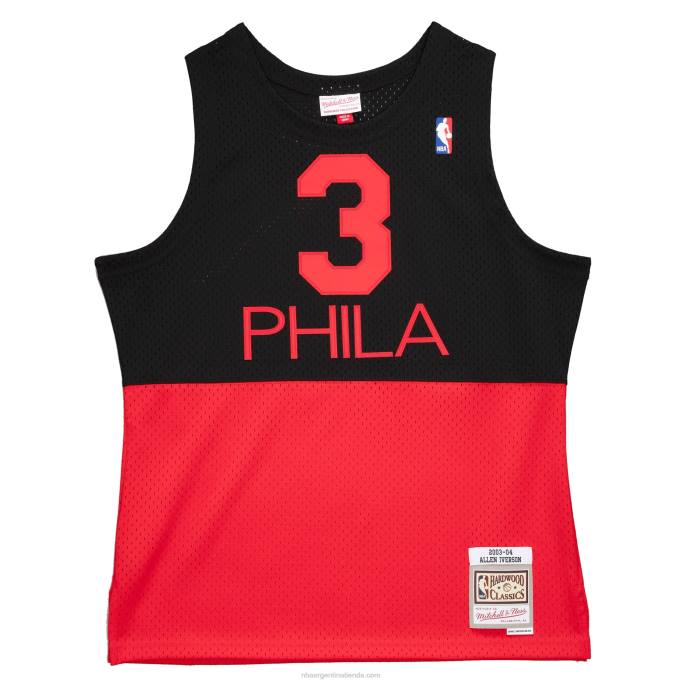 NBA 0F6D5265 camiseta philadelphia 76ers allen iverson black hardwood classics recarga 2.0 swingman jersey