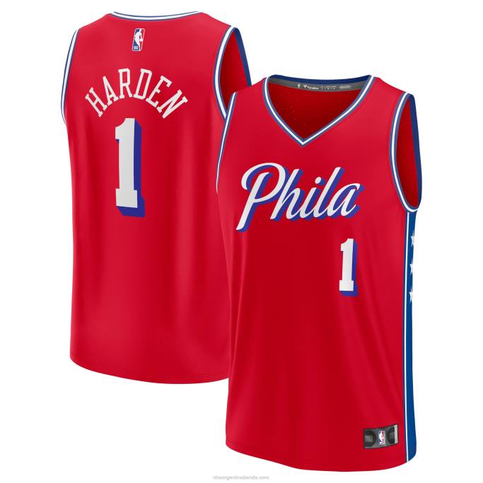 NBA 0F6D537 philadelphia 76ers james harden rojo fast break replica jugador camiseta