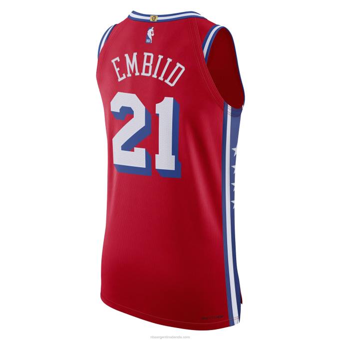 NBA 0F6D560 camiseta philadelphia 76ers joel embiid jordan brand rojo auténtico