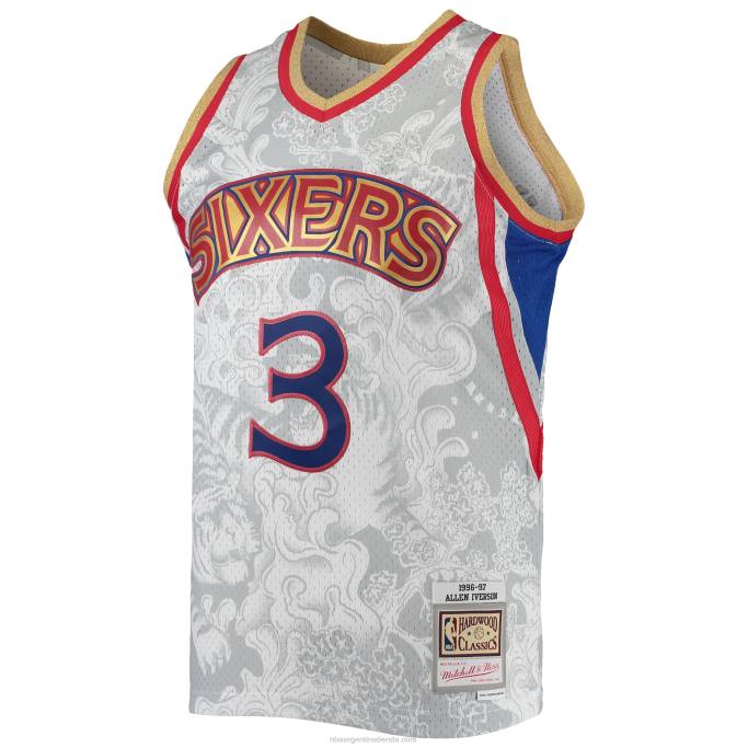 NBA 0F6D5668 philadelphia 76ers allen iverson white hardwood classics lunar new year jersey swingman