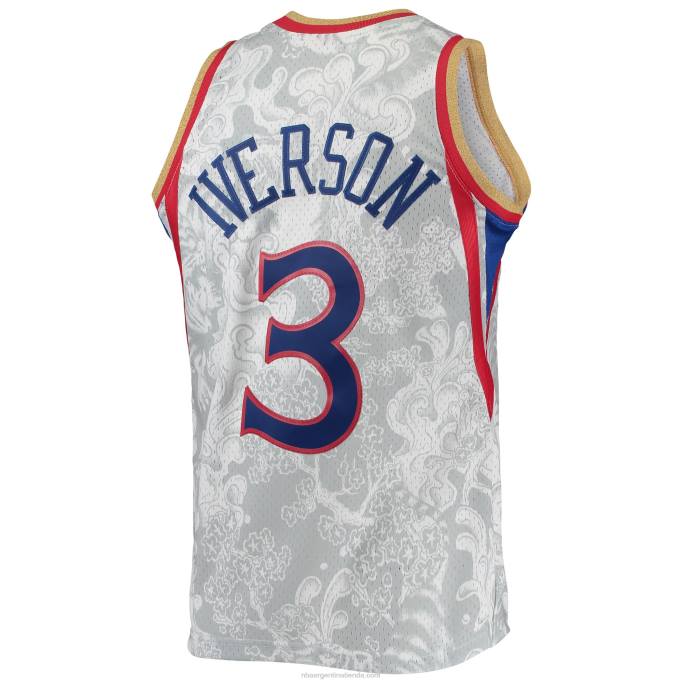 NBA 0F6D5668 philadelphia 76ers allen iverson white hardwood classics lunar new year jersey swingman