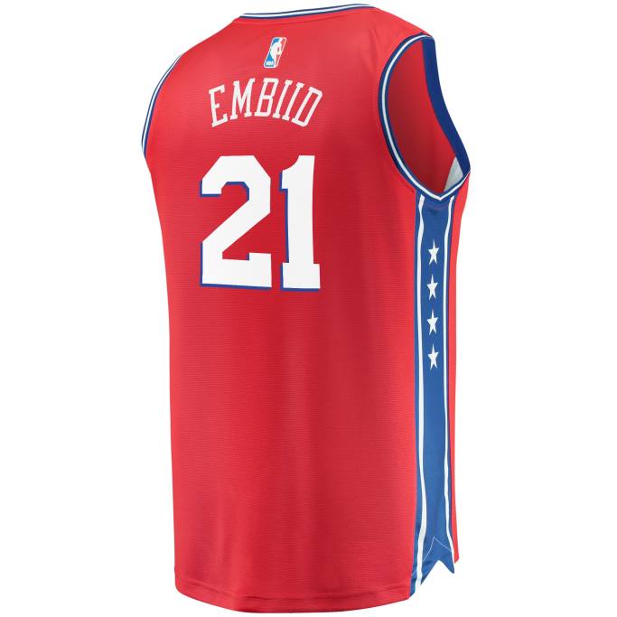 NBA 0F6D56 philadelphia 76ers joel embiid réplica de camiseta roja fast break