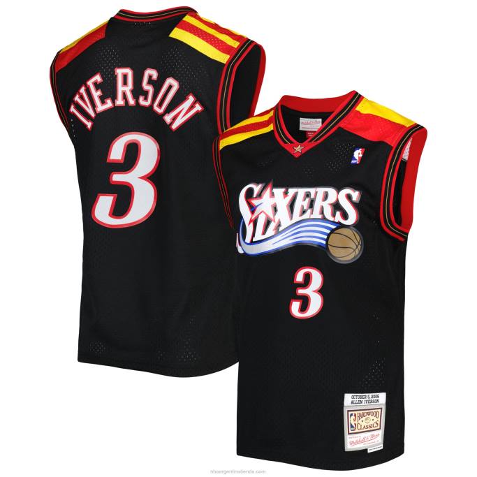 NBA 0F6D5962 philadelphia 76ers allen iverson mitchell & ness negro hardwood classics jersey swingman