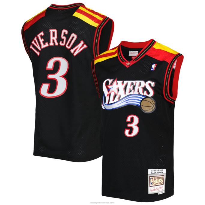 NBA 0F6D5962 philadelphia 76ers allen iverson mitchell & ness negro hardwood classics jersey swingman