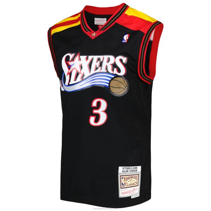 NBA 0F6D5962 philadelphia 76ers allen iverson mitchell & ness negro hardwood classics jersey swingman