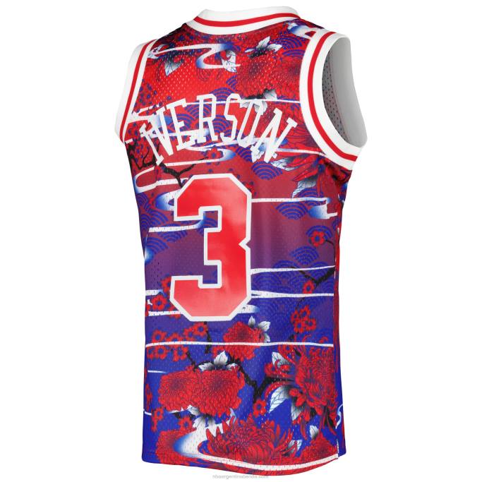 NBA 0F6D6499 philadelphia 76ers allen iverson rojo hardwood classics año nuevo lunar jersey swingman