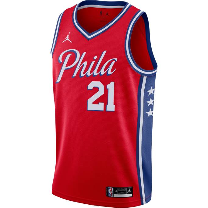 NBA 0F6D6530 philadelphia 76ers joel embiid jordan marca rojo swingman jersey