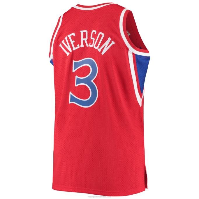 NBA 0F6D6726 philadelphia 76ers allen iverson rojo grande y alto clásico de madera dura camiseta de jugador swingman