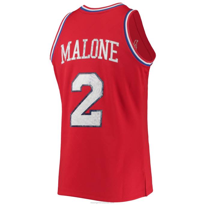 NBA 0F6D6958 philadelphia 76ers moses malone rojo madera dura clásicos 75 aniversario diamante alero jersey