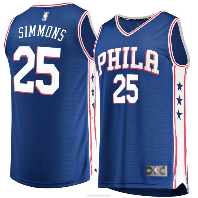 NBA 0F6D7039 réplica de la camiseta de los 76ers de filadelfia ben simmons royal fast break