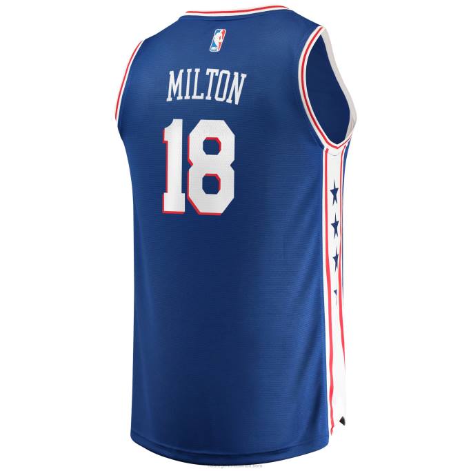 NBA 0F6D7709 réplica de la camiseta de los 76ers de filadelfia shake milton royal fast break
