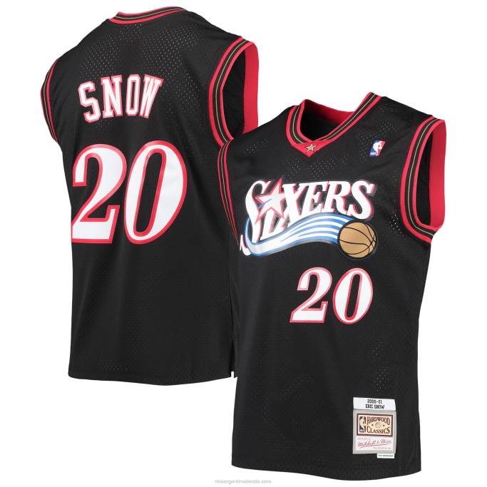 NBA 0F6D7905 philadelphia 76ers eric nieve mitchell & ness negro madera dura clásicos swingman jersey