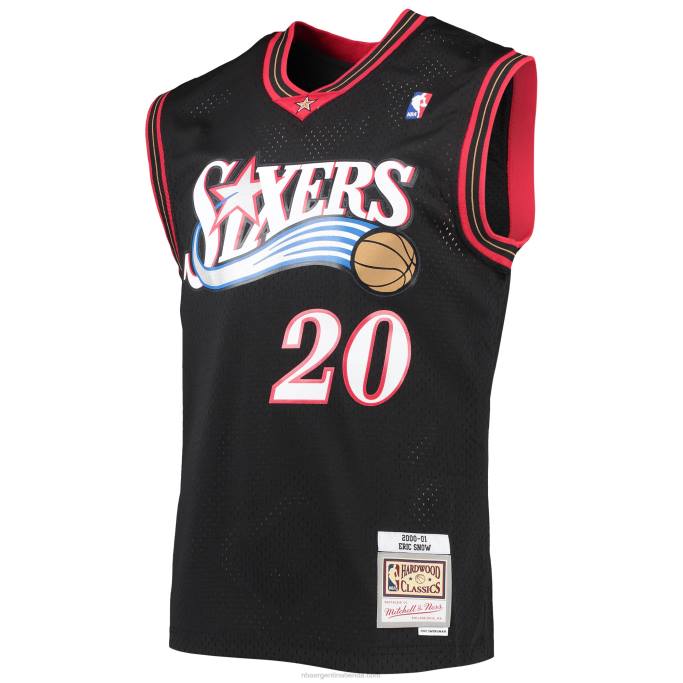 NBA 0F6D7905 philadelphia 76ers eric nieve mitchell & ness negro madera dura clásicos swingman jersey