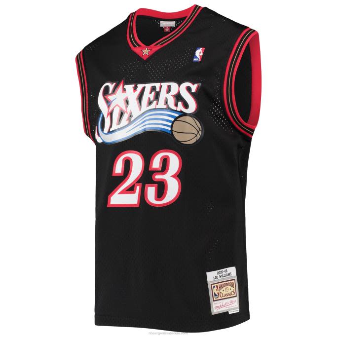 NBA 0F6D7990 camiseta philadelphia 76ers lou williams mitchell & ness negro hardwood classics swingman