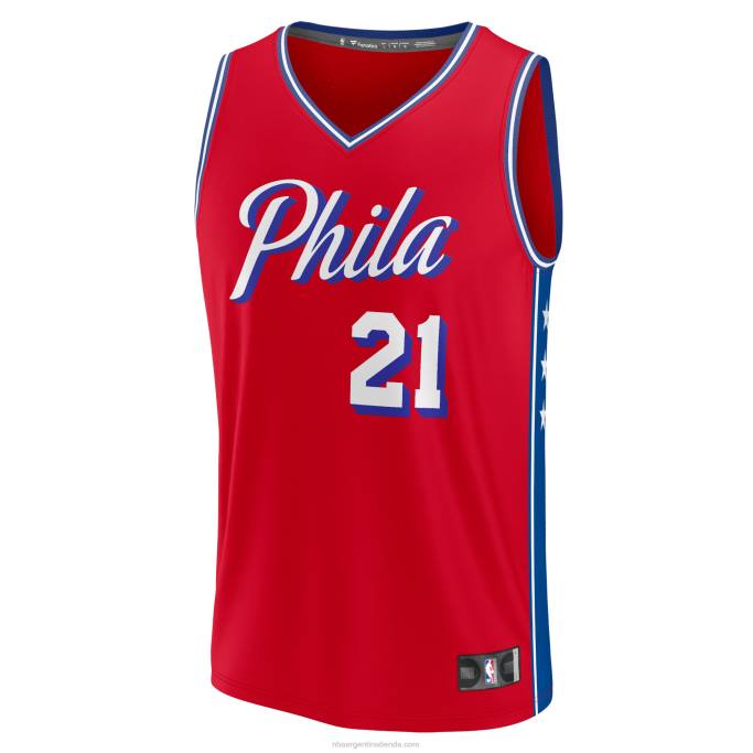 NBA 0F6D829 philadelphia 76ers joel embiid rojo fast break replica playera de jugador