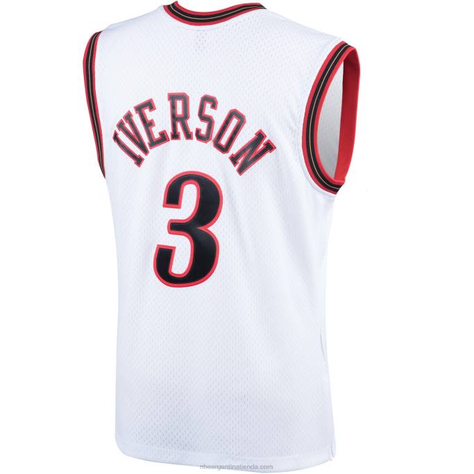NBA 0F6D95 philadelphia 76ers allen iverson mitchell & ness blanco 2000 hardwood classics swingman player jersey