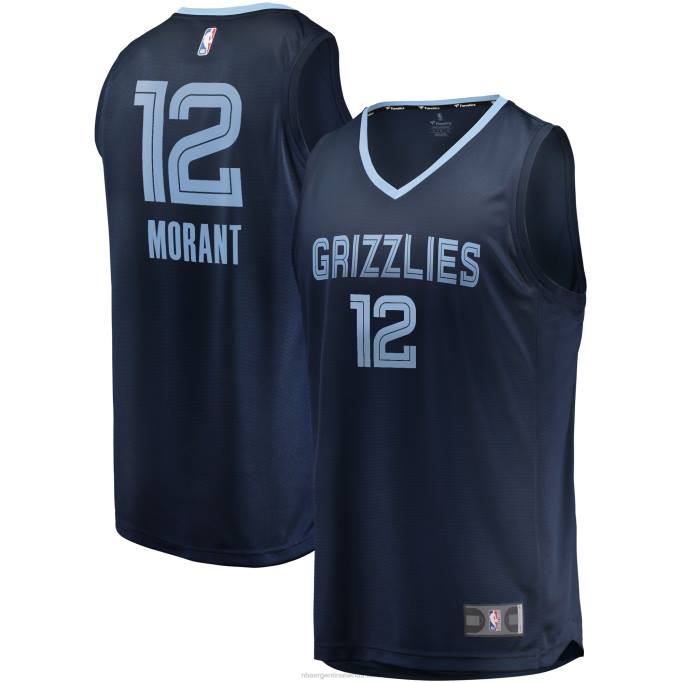 NBA 0F6D40 camiseta réplica de memphis grizzlies ja morant azul marino fast break