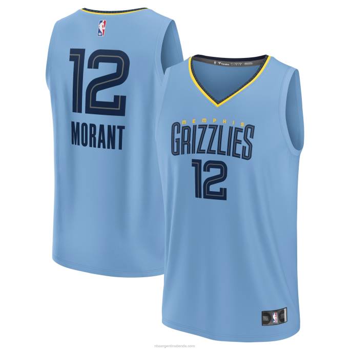 NBA 0F6D755 camiseta réplica de jugador de memphis grizzlies ja morant azul claro fast break