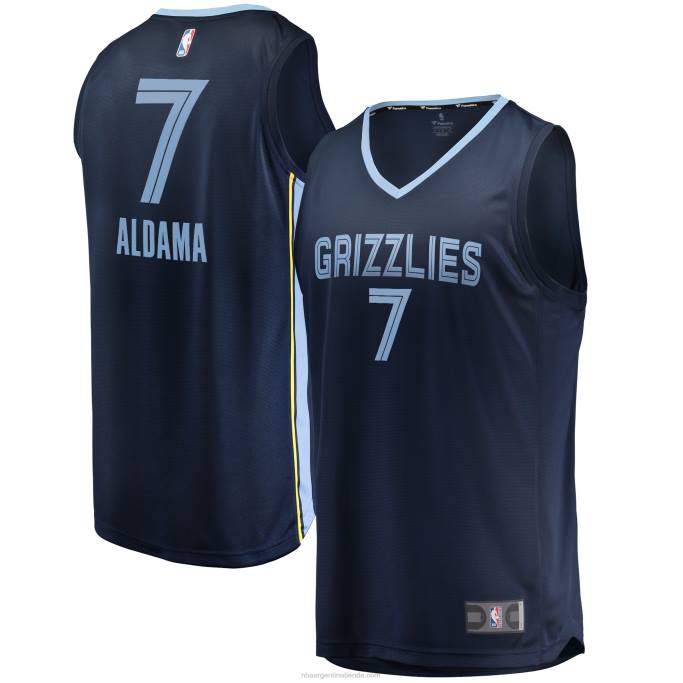 NBA 0F6D8456 camiseta réplica de memphis grizzlies santi aldama azul marino fast break