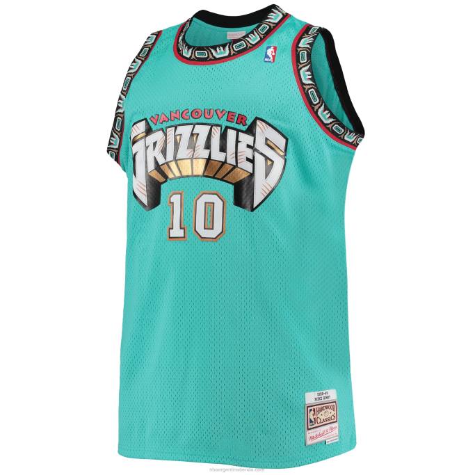 NBA 0F6D1042 vancouver grizzlies mike bibby mitchell & ness verde azulado grande y alto clásico de madera dura jersey