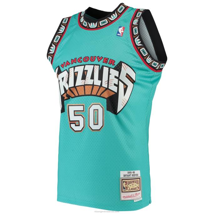 NBA 0F6D1353 vancouver grizzlies bryant reeves mitchell & ness turquesa madera dura clásicos swingman jersey