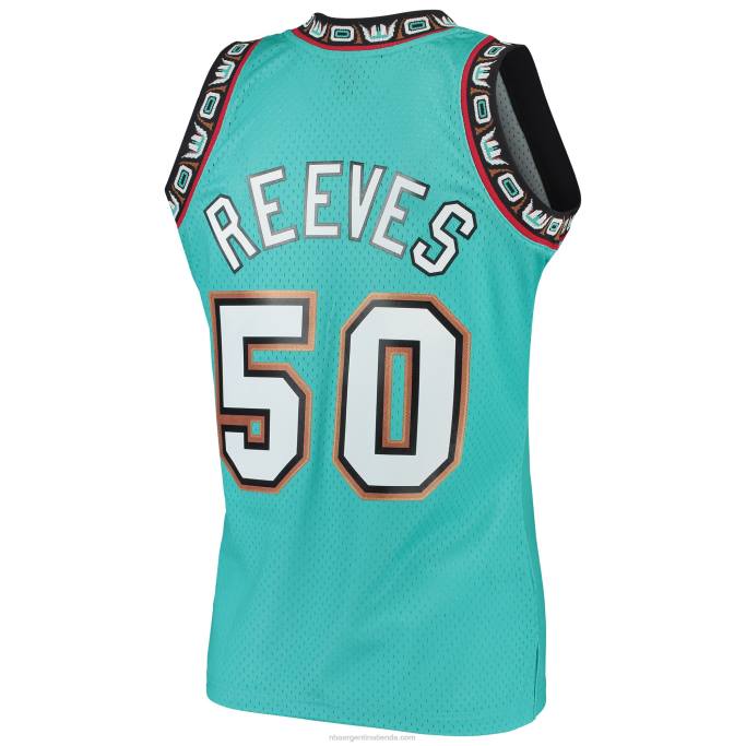 NBA 0F6D1353 vancouver grizzlies bryant reeves mitchell & ness turquesa madera dura clásicos swingman jersey