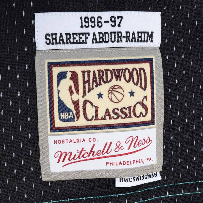 NBA 0F6D1834 camiseta vancouver grizzlies shareef abdur-rahim turquesa/negro hardwood classics split swingman