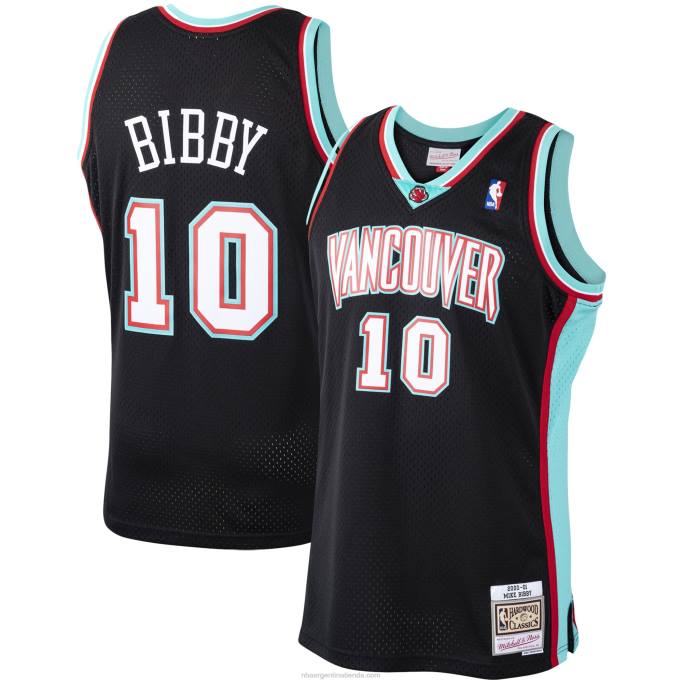 NBA 0F6D1895 vancouver grizzlies mike bibby mitchell & ness negro clásico de madera dura swingman jersey