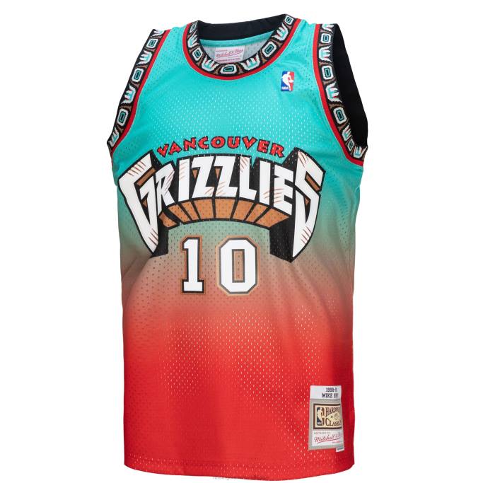 NBA 0F6D2045 vancouver grizzlies mike bibby rojo/verde azulado hardwood classics fadeaway swingman player jersey