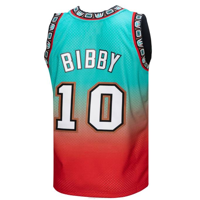 NBA 0F6D2045 vancouver grizzlies mike bibby rojo/verde azulado hardwood classics fadeaway swingman player jersey