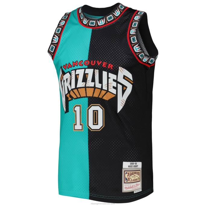 NBA 0F6D403 vancouver grizzlies mike bibby turquesa/negro hardwood classics split swingman jersey