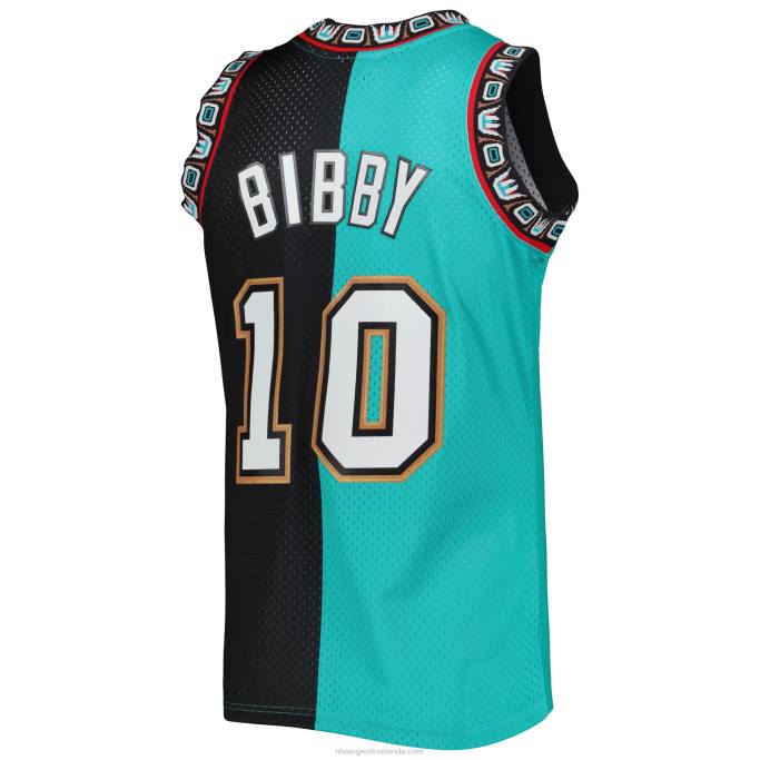 NBA 0F6D403 vancouver grizzlies mike bibby turquesa/negro hardwood classics split swingman jersey