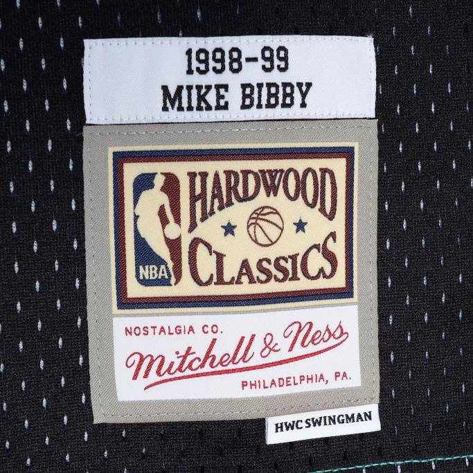 NBA 0F6D403 vancouver grizzlies mike bibby turquesa/negro hardwood classics split swingman jersey