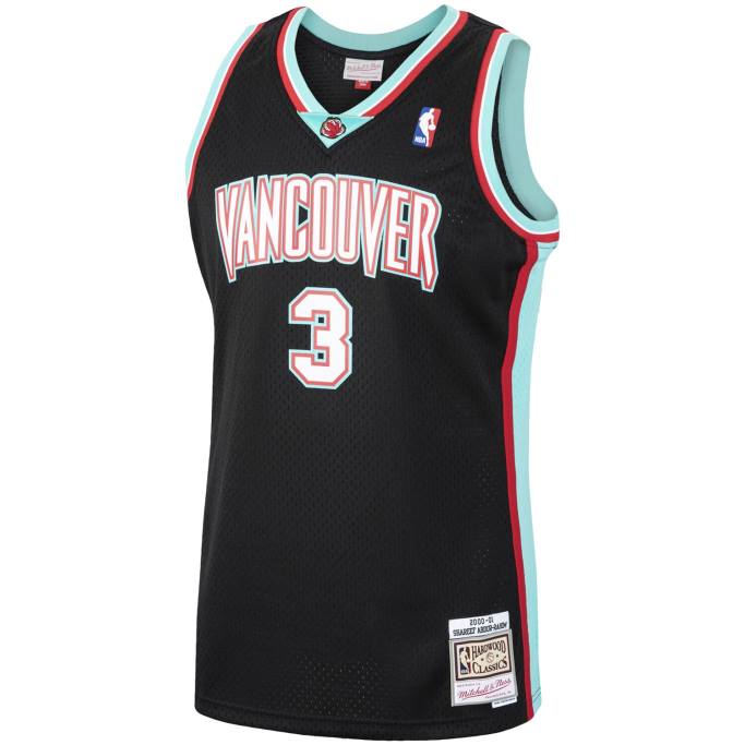 NBA 0F6D6207 vancouver grizzlies shareef abdur-rahim negro madera dura clásicos alero jersey