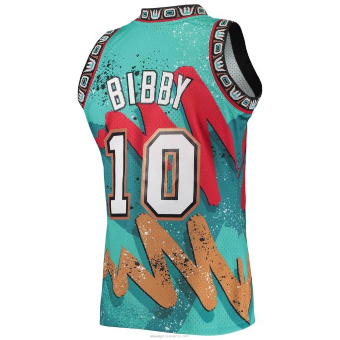 NBA 0F6D6814 vancouver grizzlies mike bibby mitchell & ness verde azulado madera dura clásicos hyper hoops swingman jersey
