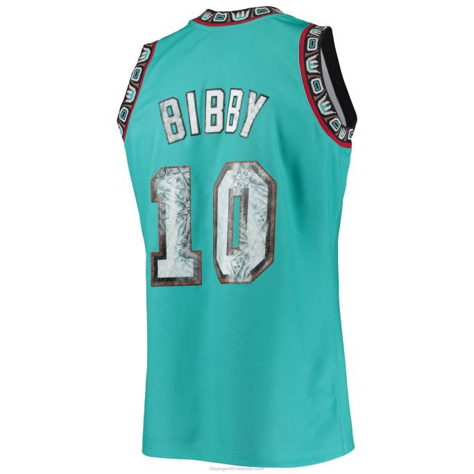 NBA 0F6D7056 vancouver grizzlies mike bibby turquesa clásico de madera dura 75 aniversario diamante swingman jersey